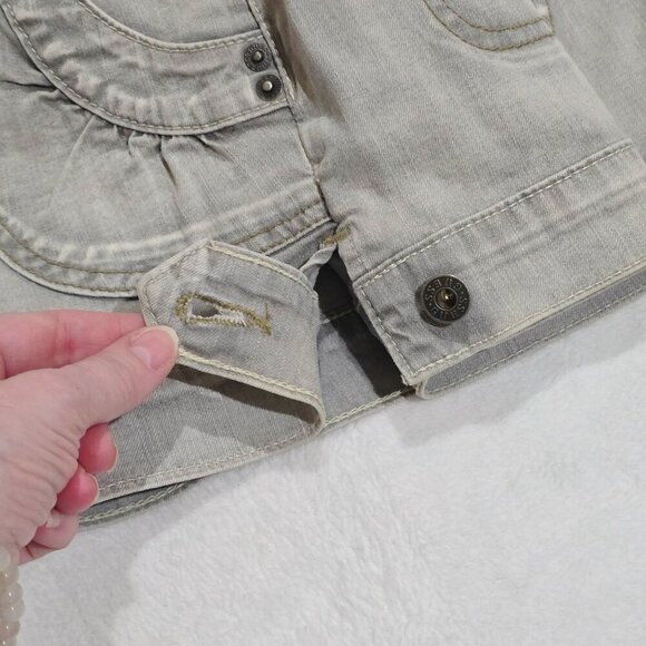 Guess ✦ Y2K Stretch Denim Mini Skirt ✦ Gray Wash Front Pockets Jean Sz 26 NWOT - Picture 8 of 9